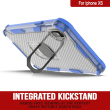 Load image into Gallery viewer, PunkCase pour étui iPhone XS [Série Magnetix 2.0] Coque transparente de protection en TPU avec béquille [Bleue]
