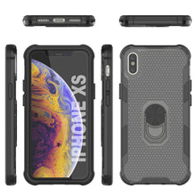 Load image into Gallery viewer, Coque PunkCase pour iPhone XS [Série Magnetix 2.0] Coque protectrice transparente en TPU avec béquille [Noire]

