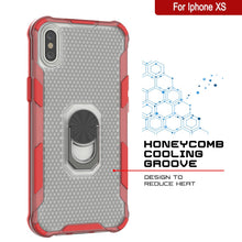 Load image into Gallery viewer, Étui PunkCase pour iPhone XS [Série Magnetix 2.0] Coque protectrice transparente en TPU avec support [Rouge]
