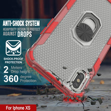 Load image into Gallery viewer, Étui PunkCase pour iPhone XS [Série Magnetix 2.0] Coque protectrice transparente en TPU avec support [Rouge]
