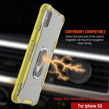 Load image into Gallery viewer, Coque PunkCase pour iPhone XS [Série Magnetix 2.0] Coque de protection transparente en TPU avec support intégré [Jaune]
