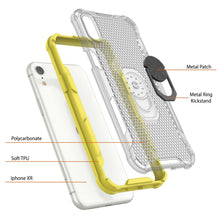 Charger l'image dans la galerie, PunkCase pour iPhone XR [Série Magnetix 2.0] Coque de protection transparente en TPU avec béquille [Jaune]
