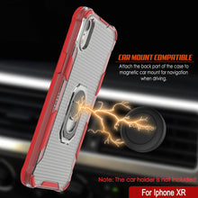 Charger l'image dans la galerie, PunkCase pour étui iPhone XR [Série Magnetix 2.0] Coque transparente en TPU de protection avec support [Rouge]
