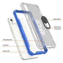 Charger l'image dans la galerie, Coque PunkCase pour iPhone XR [série Magnetix 2.0] Transparent TPU de protection avec béquille [bleu]

