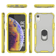 Charger l'image dans la galerie, PunkCase pour iPhone XR [Série Magnetix 2.0] Coque de protection transparente en TPU avec béquille [Jaune]
