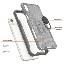 Charger l'image dans la galerie, Étui PunkCase pour iPhone XR [Série Magnetix 2.0] Coque transparente en TPU de protection avec béquille [Gris]
