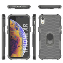 Charger l'image dans la galerie, Étui PunkCase pour iPhone XR [Série Magnetix 2.0] Coque transparente en TPU de protection avec béquille [Gris]
