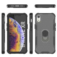 Charger l'image dans la galerie, Coque PunkCase pour iPhone XR [Série Magnetix 2.0] Coque TPU Transparente de Protection avec Support [Noir]
