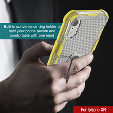 Charger l'image dans la galerie, PunkCase pour iPhone XR [Série Magnetix 2.0] Coque de protection transparente en TPU avec béquille [Jaune]
