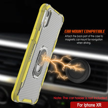 Charger l'image dans la galerie, PunkCase pour iPhone XR [Série Magnetix 2.0] Coque de protection transparente en TPU avec béquille [Jaune]
