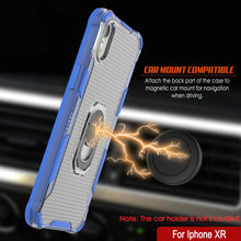 Charger l'image dans la galerie, Coque PunkCase pour iPhone XR [série Magnetix 2.0] Transparent TPU de protection avec béquille [bleu]
