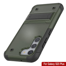 Charger l&#39;image dans la galerie, Punkcase Coque pour Galaxy S23+ Plus [Série Reliance] Étui de Protection Hybride de Qualité Militaire avec Support Intégré [Vert Armée-Noir]
