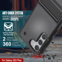 Charger l&#39;image dans la galerie, Étui Punkcase Galaxy S23+ Plus [Série Reliance] Coque hybride de protection de qualité militaire avec béquille intégrée [gris-noir]
