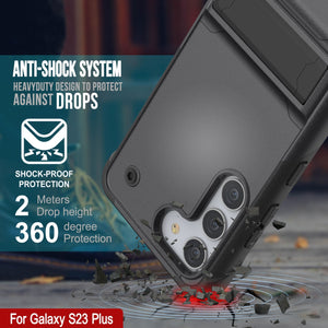 Étui Punkcase Galaxy S23+ Plus [Série Reliance] Coque hybride de protection de qualité militaire avec béquille intégrée [gris-noir]