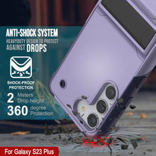 Charger l&#39;image dans la galerie, Étui Punkcase pour Galaxy S23+ Plus [Série Reliance] Coque hybride de protection de qualité militaire avec support intégré [Violet-Marine]
