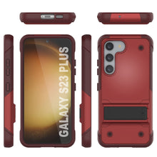 Charger l&#39;image dans la galerie, Coque Punkcase Galaxy S23+ Plus [Série Reliance] Housse de protection hybride robuste de qualité militaire avec pied intégré [Rouge-Rose]
