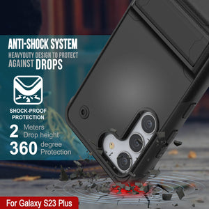 Étui Punkcase Galaxy S23+ Plus [Série Reliance] Coque hybride de protection de qualité militaire avec béquille intégrée [Noir]