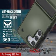 Charger l&#39;image dans la galerie, Punkcase Coque pour Galaxy S23+ Plus [Série Reliance] Étui de Protection Hybride de Qualité Militaire avec Support Intégré [Vert Armée-Noir]
