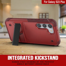 Charger l&#39;image dans la galerie, Coque Punkcase Galaxy S23+ Plus [Série Reliance] Housse de protection hybride robuste de qualité militaire avec pied intégré [Rouge-Rose]

