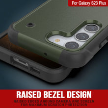 Charger l&#39;image dans la galerie, Punkcase Coque pour Galaxy S23+ Plus [Série Reliance] Étui de Protection Hybride de Qualité Militaire avec Support Intégré [Vert Armée-Noir]
