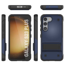 Charger l&#39;image dans la galerie, Coque Punkcase Galaxy S23+ Plus [Série Reliance] Étui hybride de protection de qualité militaire avec support intégré [Bleu marine-noir]
