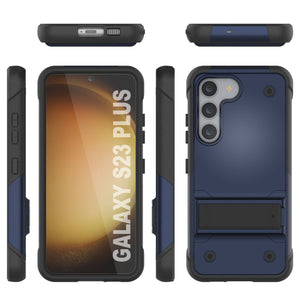 Coque Punkcase Galaxy S23+ Plus [Série Reliance] Étui hybride de protection de qualité militaire avec support intégré [Bleu marine-noir]