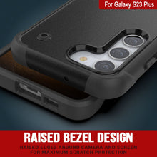 Charger l&#39;image dans la galerie, Étui Punkcase Galaxy S23+ Plus [Série Reliance] Coque hybride de protection de qualité militaire avec béquille intégrée [Noir]
