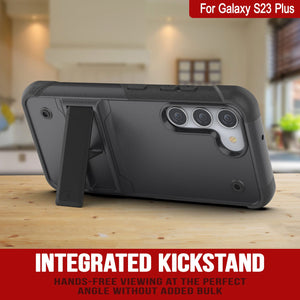 Étui Punkcase Galaxy S23+ Plus [Série Reliance] Coque hybride de protection de qualité militaire avec béquille intégrée [gris-noir]