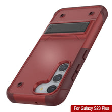 Charger l&#39;image dans la galerie, Coque Punkcase Galaxy S23+ Plus [Série Reliance] Housse de protection hybride robuste de qualité militaire avec pied intégré [Rouge-Rose]
