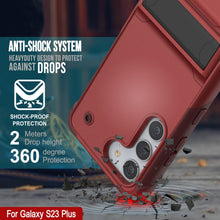 Charger l&#39;image dans la galerie, Coque Punkcase Galaxy S23+ Plus [Série Reliance] Housse de protection hybride robuste de qualité militaire avec pied intégré [Rouge-Rose]
