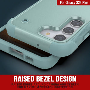 Coque Punkcase Galaxy S23+ Plus [Série Reliance] Coque de protection hybride de qualité militaire avec support intégré [Vert]