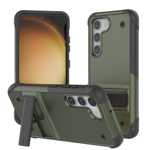 Punkcase Coque pour Galaxy S23+ Plus [Série Reliance] Étui de Protection Hybride de Qualité Militaire avec Support Intégré [Vert Armée-Noir]