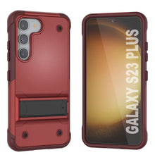 Charger l&#39;image dans la galerie, Coque Punkcase Galaxy S23+ Plus [Série Reliance] Housse de protection hybride robuste de qualité militaire avec pied intégré [Rouge-Rose]
