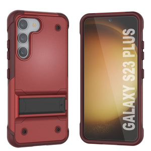 Coque Punkcase Galaxy S23+ Plus [Série Reliance] Housse de protection hybride robuste de qualité militaire avec pied intégré [Rouge-Rose]