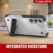 Load image into Gallery viewer, Coque Punkcase Galaxy S23+ Plus [Série Reliance] Coque hybride de protection de qualité militaire avec support intégré [Blanc-Noir]
