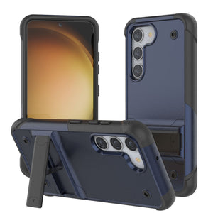 Coque Punkcase Galaxy S23+ Plus [Série Reliance] Étui hybride de protection de qualité militaire avec support intégré [Bleu marine-noir]