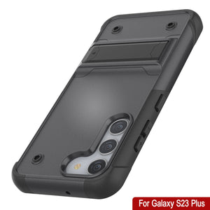 Étui Punkcase Galaxy S23+ Plus [Série Reliance] Coque hybride de protection de qualité militaire avec béquille intégrée [gris-noir]