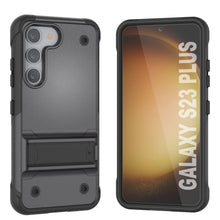 Charger l&#39;image dans la galerie, Étui Punkcase Galaxy S23+ Plus [Série Reliance] Coque hybride de protection de qualité militaire avec béquille intégrée [gris-noir]
