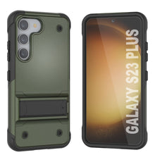 Charger l&#39;image dans la galerie, Punkcase Coque pour Galaxy S23+ Plus [Série Reliance] Étui de Protection Hybride de Qualité Militaire avec Support Intégré [Vert Armée-Noir]

