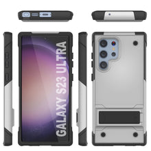 Load image into Gallery viewer, Coque Punkcase Galaxy S23 Ultra [Série Reliance] Protection hybride de qualité militaire avec béquille intégrée [Blanc-Noir]
