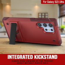 Load image into Gallery viewer, Étui pour Galaxy S23 Ultra Punkcase [Série Reliance] Coque hybride de protection de qualité militaire avec béquille intégrée [Rouge-rose]
