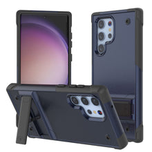 Load image into Gallery viewer, Coque Punkcase Galaxy S23 Ultra [Série Reliance] Coque de protection hybride de qualité militaire avec support intégré [Bleu marine et noir]
