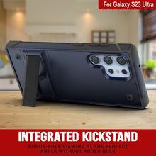 Load image into Gallery viewer, Coque Punkcase Galaxy S23 Ultra [Série Reliance] Coque de protection hybride de qualité militaire avec support intégré [Bleu marine et noir]
