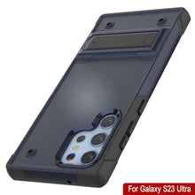 Load image into Gallery viewer, Coque Punkcase Galaxy S23 Ultra [Série Reliance] Coque de protection hybride de qualité militaire avec support intégré [Bleu marine et noir]
