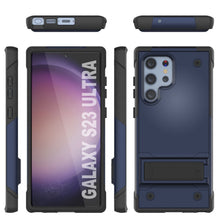 Load image into Gallery viewer, Coque Punkcase Galaxy S23 Ultra [Série Reliance] Coque de protection hybride de qualité militaire avec support intégré [Bleu marine et noir]
