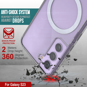 Punkcase Étui de chargement sans fil magnétique pour Galaxy S23 [Série ClearMag]