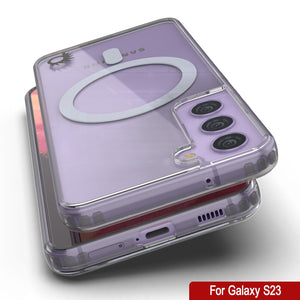 Punkcase Étui de chargement sans fil magnétique pour Galaxy S23 [Série ClearMag]