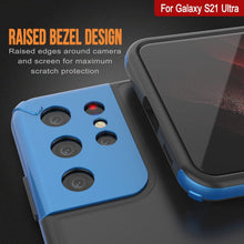 Charger l&#39;image dans la galerie, Punkcase Galaxy S21 Ultra Case [Mirage Series] Heavy Duty Phone Cover (Blue) 
