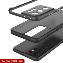 Charger l&#39;image dans la galerie, Punkcase Galaxy S21 Ultra Case [Mirage Series] Heavy Duty Phone Cover (Black) 
