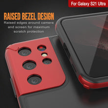 Charger l&#39;image dans la galerie, Punkcase Galaxy S21 Ultra Case [Mirage Series] Heavy Duty Phone Cover (Red) (Color in image: Black)
